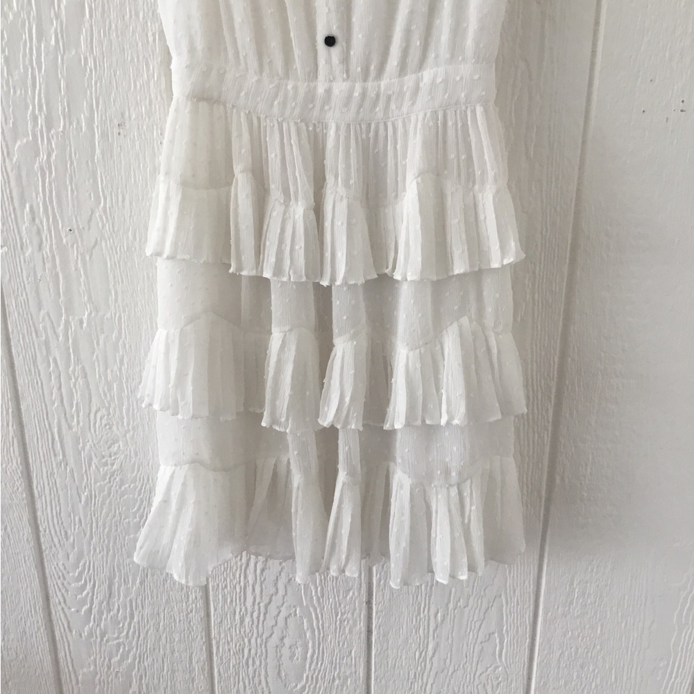 MAJE Rustivan Ruffle Dress In White Size 1 - Picture 5 of 13